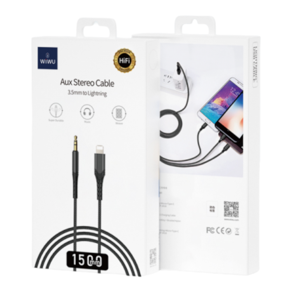 WiWU 3.5MM To Lightning Aux Stereo Cable YP02